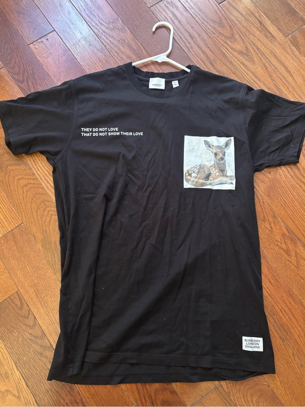 Burberry Black Tee with Fawn Patch